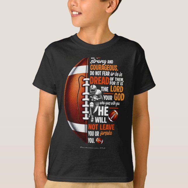 Camiseta Christian Football Deuteronomy 31 6 Bible Christia (Frente)
