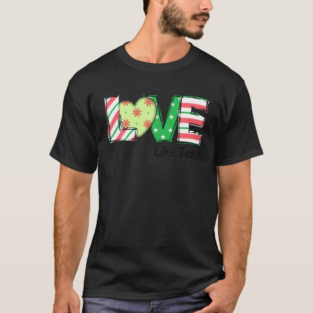 Camiseta Christian Gift Cheetah Leopard Amor Como Jesus Chr (Frente)
