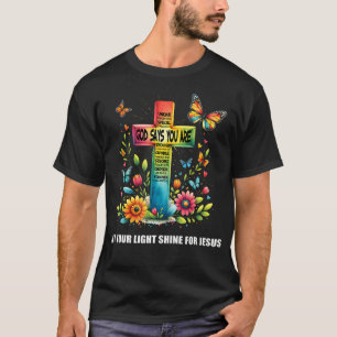 Camiseta Christian Glow Por Jesus Deixe Sua Luz Enfeitiçar