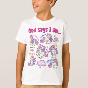 Camiseta Christian God Diz Que Sou Bíblia Unicórnio Verso R