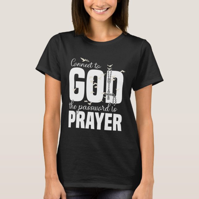 Camiseta Christian God Jesus Prayer Message Quote Religious (Frente)