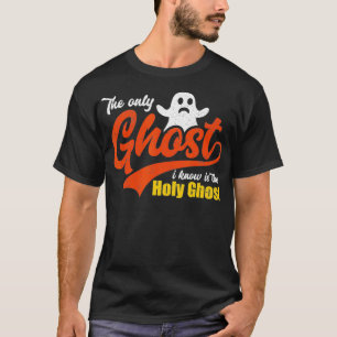Camiseta Christian Halloween O Único Fantasma Que Sei É O