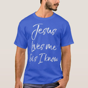 Camiseta Christian Hymn Lyric Faith Citação Jesus me ama