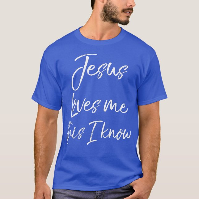 Camiseta Christian Hymn Lyric Faith Citação Jesus me ama (Frente)