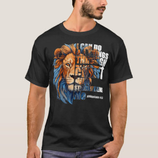 Camiseta Christian I Can Do All Things Through Christ Lion 