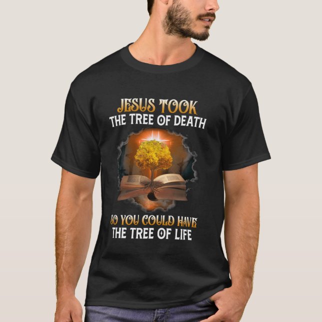 Camiseta Christian Jesus Dá A Árvore Da Bíblia (Frente)