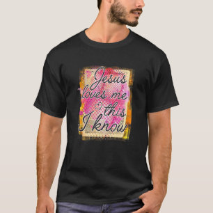 Camiseta Christian Jesus Faith Jesus Me Ama Isso Eu Sei