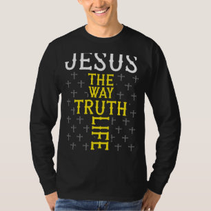 Camiseta Christian Jesus The Way Truth Life Jesus Cristo