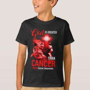 Camiseta Christian Lion Cross God É Maior Que Cancer Re