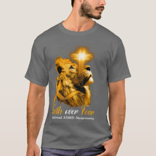 Camiseta Christian Lion cruza a fé sobre o medo do TDAH nac