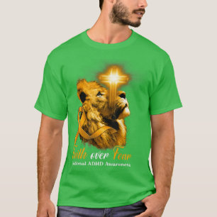 Camiseta Christian Lion cruza a fé sobre o medo do TDAH nac