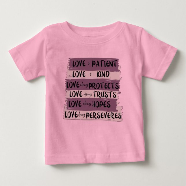 Camiseta Christian Love é 1 Corinthians 13 Jesus Rosa (Frente)
