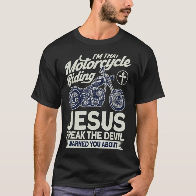 Camiseta Christian Motorcycle Biker - Motocicleta pilotando (Frente)