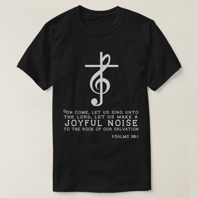 Camiseta Christian Music Cross Teble Treble Clef (Frente do Design)