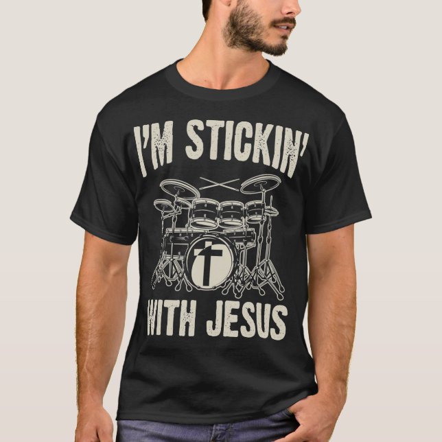 Camiseta Christian Music Encantado Drum Jesus Rock Drummer  (Frente)