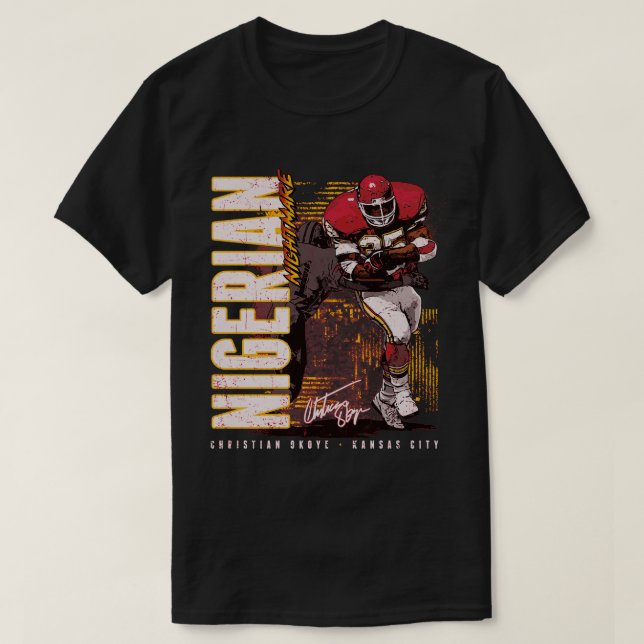 Camiseta Christian Okoye Kansas City Vertical TShirt (Frente do Design)