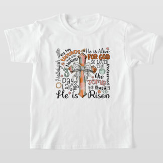 Camiseta Christian Páscoa Cross Ele é Risen