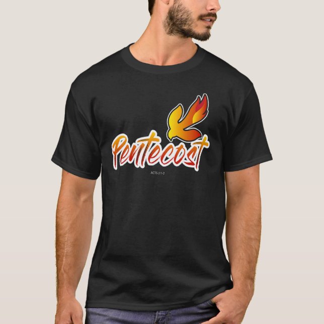 Camiseta Christian Pentecost Acts 2 Holy Spirit Flame Taile (Frente)