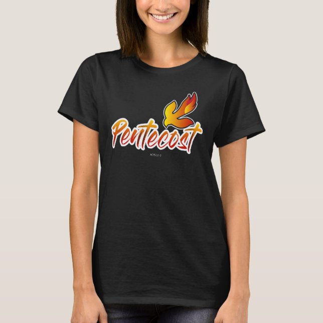 Camiseta Christian Pentecost Acts 2 Holy Spirit Flame Taile (Frente)