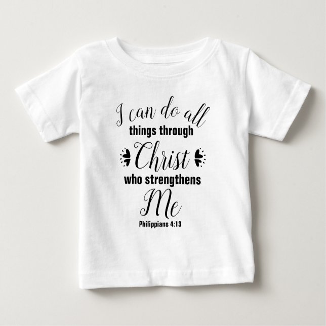 Camiseta Christian Philippians 4:13 Bíblia Verse (Frente)