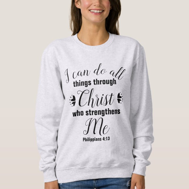 Camiseta Christian Philippians 4:13 Bíblia Verse (Frente)