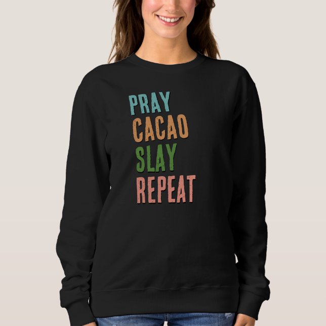 Camiseta Christian PRAY CACAO SLAY REPEAY (Frente)