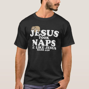 Camiseta Christian Retro Jesus Fez Naps Sloth Engraçado Cri