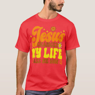 Camiseta Christian Retro Jesus Mudou Minha Vida Pergunte-Me