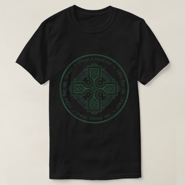 Camiseta Christian Saint Patricks Breastplate Lorica Prayer (Frente do Design)