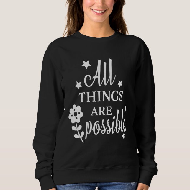 Camiseta Christian Sayings  for Women All things are Possib (Frente)
