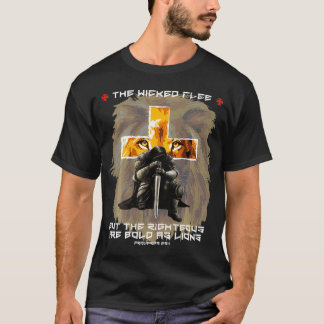Camiseta Christian Sayings Negrito Como Um Lion Verse Back 