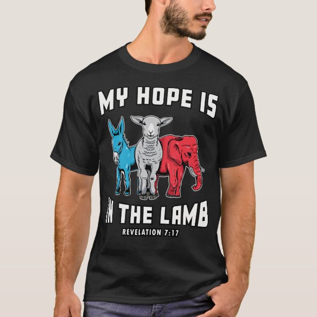 Camiseta Christian Scripture Bible Verse My Hope Is In Lamb (Frente)