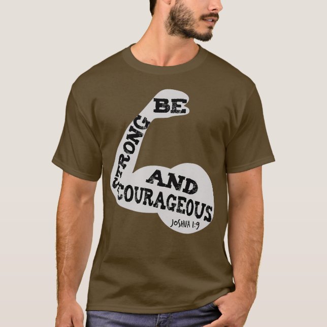 Camiseta Christian Seja Forte Corajosa Bíblia Joshua (Frente)