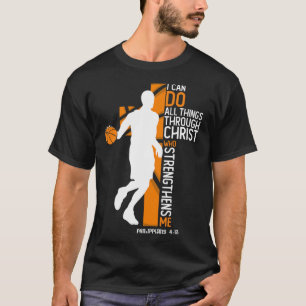 Camiseta Christian Sketll Cross Eu Posso Fazer Tudo Através