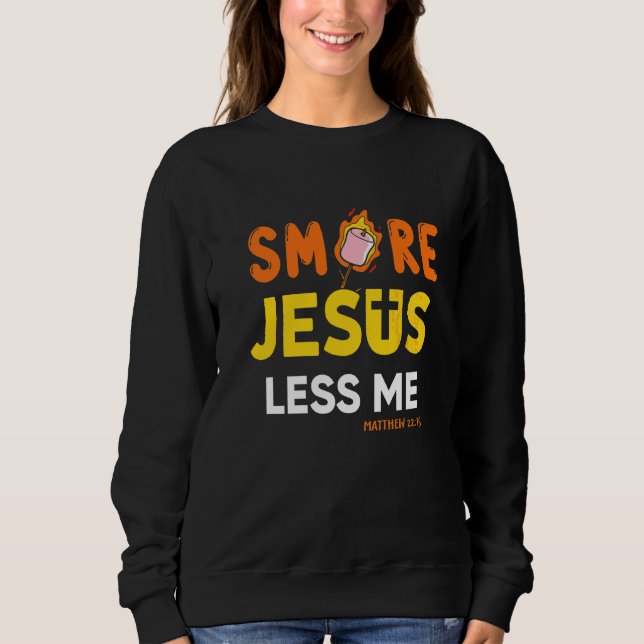 Camiseta Christian Smore Jesus Menos Eu Acampando Chocola (Frente)