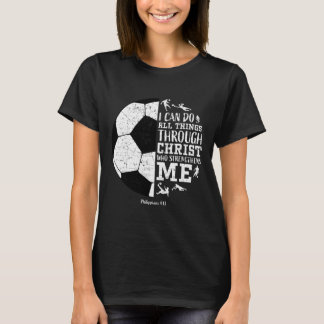 Camiseta Christian Soccer Faith Graphic Bible Verse Philipp