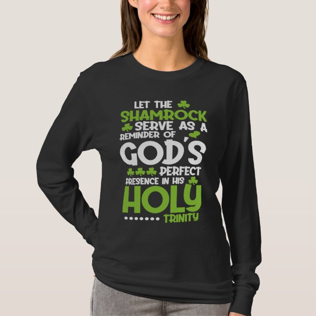 Camiseta Christian St Patricks Day   Shamrock Holy Trinity (Frente)
