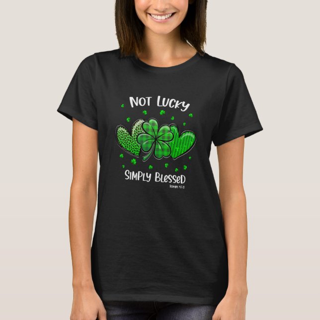 Camiseta Christian St Patricks Day Shamrock Not Lucky Simpl (Frente)