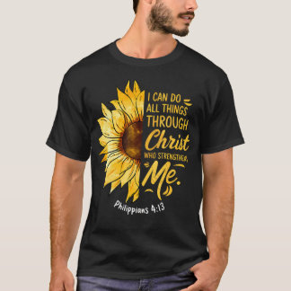 Camiseta Christian Sunflower I Can Do All Things Religious 