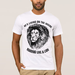 Camiseta Christian T-Shirts, ESTÁ A VIVER NA DENTRO LION