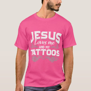 Camiseta Christian Tattooist Tatted Jesus Me Ama E Meu T