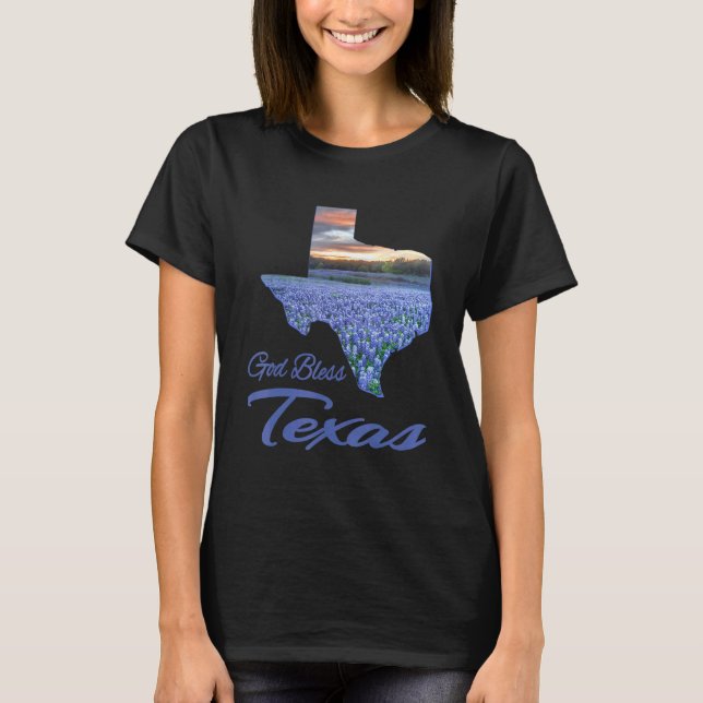 Camiseta Christian, Texas Bluebonnet State Pride, Deus aben (Frente)