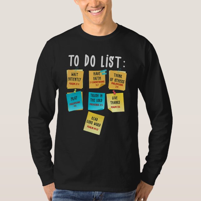 Camiseta Christian To Do List Planner Jesus Nota (Frente)