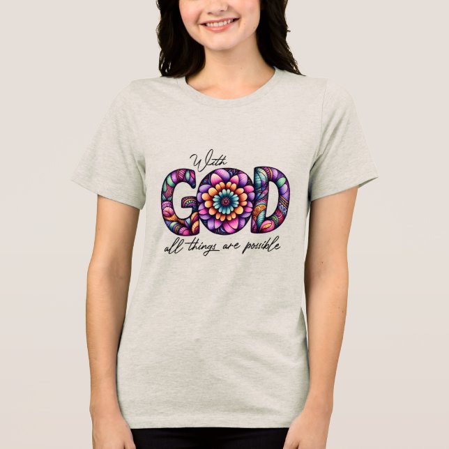 Camiseta Christian With God All Things Are Possible (Frente)