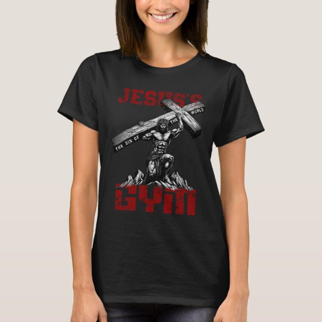 Camiseta Christian Workout Gym Bodybuilder Moti (Frente)