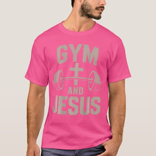Camiseta Christian Workout Gym Jesus Weight Lifting Men On  (Frente)