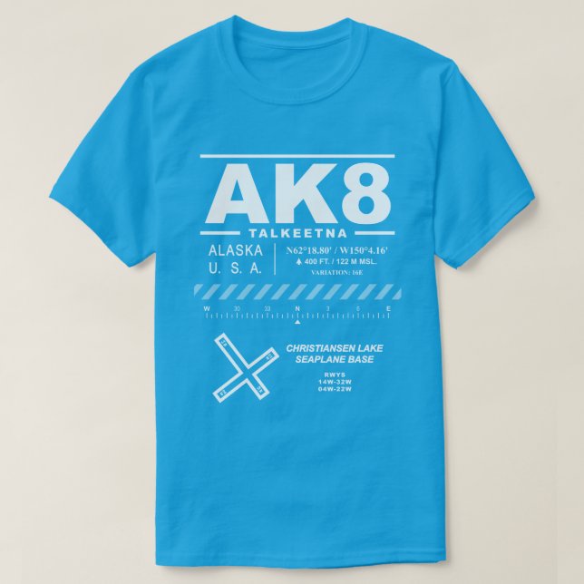 Camiseta Christiansen Lake Seaplane Base AK8 (Frente do Design)