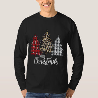 Camiseta Christma do País da Xadrez de Leopardo e Buffalo