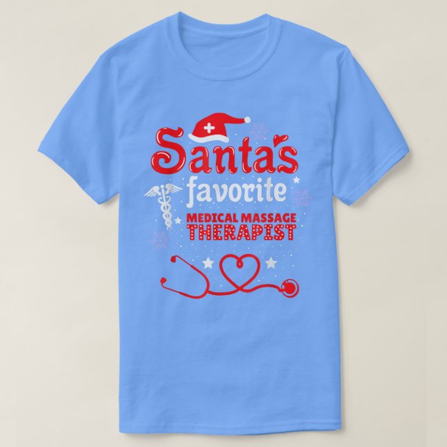 Camiseta Christma, Terapista de Massagem Médica Favorita (Frente do Design)