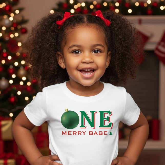 Camiseta Christmas 1st Birthday Party Festive Red & Green (Christmas 1st Birthday Party Festive Red & Green Baby T-Shirt
)